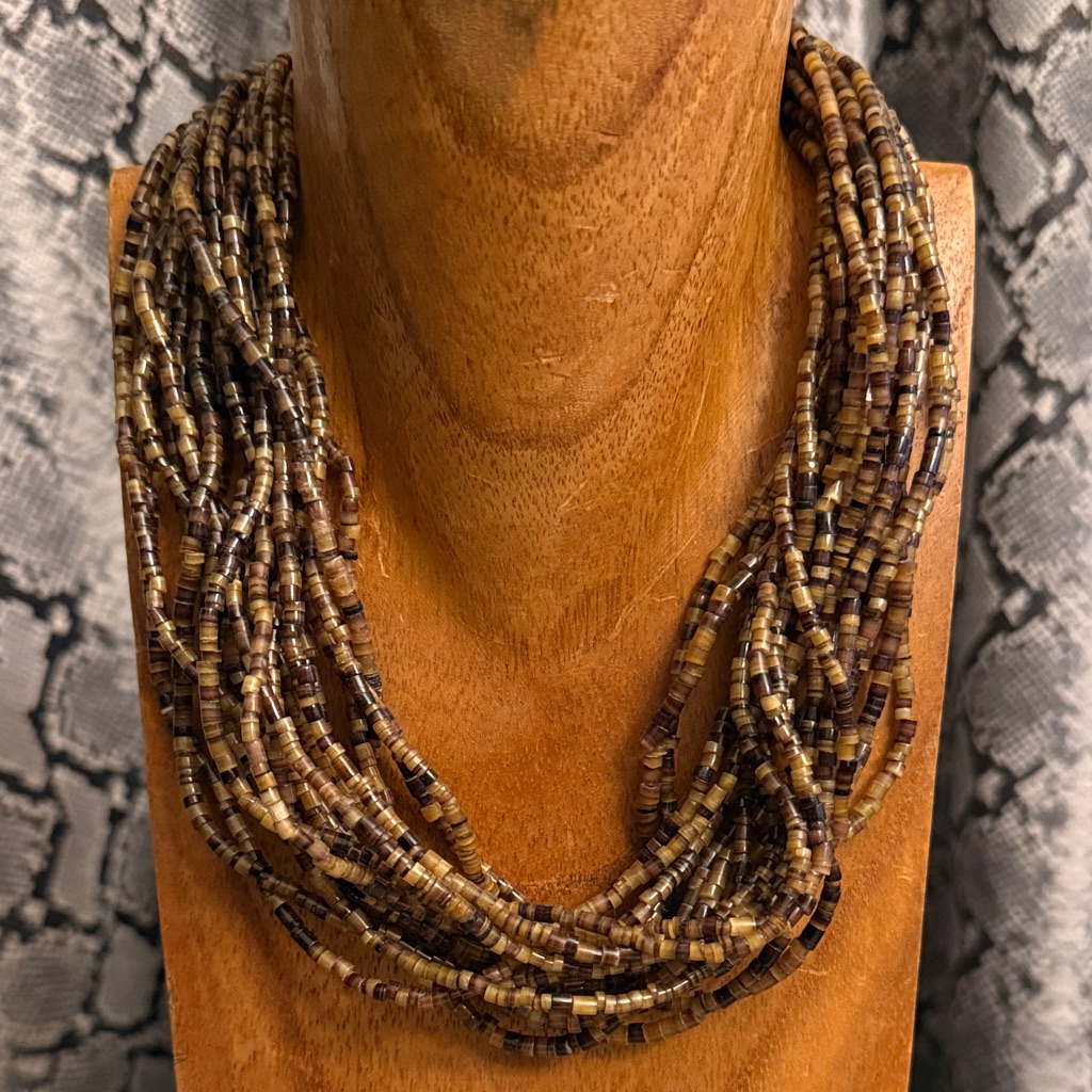 Miriam Haskell Multistrand Brown Beaded Necklace 125$